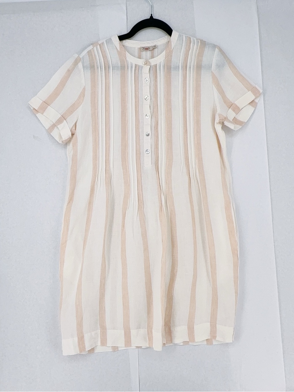 Faherty Gemina Gauze Sand Serape Striped Sustainable Dress 100% Linen Womens S - Picture 2 of 8